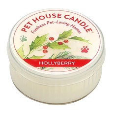 PET HOUSE 室內除臭寵物香氛蠟燭 冬青漿果, 無添加色素、石蠟、石油, 連續使用時間長達12小時, 43g, 1罐