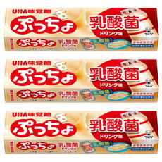 UHA 味覺糖 普超條糖 乳酸飲料味, 乳酸清爽酸甜, 軟糖Q彈有嚼勁, 50g, 3條