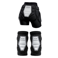 SULAITE頂級EVA滑雪護具防摔護臀褲+護膝組(S,黑色) - 全方位保護，安心暢玩, 1組