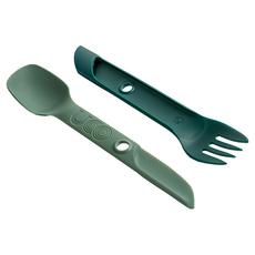 UCO SWITCH SPORK UTENSIL SET WITH TETHER 多功能刀叉餐具, 長度17.8cm, 綠色, 1個