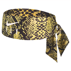 NIKE 耐吉 FLY ICON 綁帶式籃球頭帶, 黑色 + 黃色, 1個