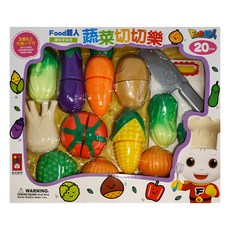 FOOD超人 趣味家家酒 蔬菜切切樂 Set, 內附小刀、砧板和多種蔬菜玩具, Multicolor, 1個