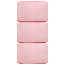 小麥購物 豎條紋地毯 C028 80g 3片, 淺粉色