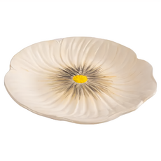 瑞典 BYON Poppy 罌粟花朵盤, 杯14 × 11.5 x 5.5cm/盤21 x 20.55 x 3cm/碗11 x 11 x 5cm, 杏色, 1個