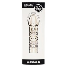 取悅 透明水晶套 150 x 40mm 白虎 增加摩擦刺激，提升性愛樂趣, 1盒, 1個