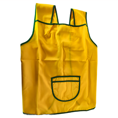 雙線口袋型質感輕便圍兜, 亮黃拼色, 1件, 1個