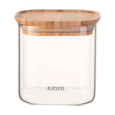 Kinyo 天然竹耐熱玻璃儲物罐 KSC-2080, 800ml, 1個