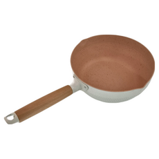 木柄不沾雪平鍋 麥飯石塗層鋁合金加厚複核鍋, 20cm, 1個