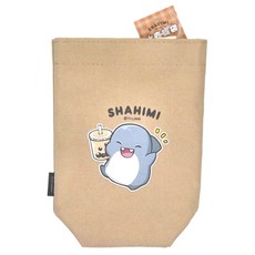 CCHING 青青文具 鯊西米水壺提袋, 內層防水材質, 喝珍奶 棕色, 1個