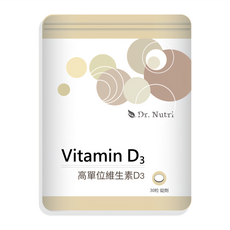 Dr. Nutri 芯漾生醫 維生素D3錠 高單位 維生素D 800IU, 30顆, 300mg, 1包