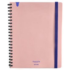 KOKUYO 國譽 Sooofa 軟線圈筆記本，A5/B6，4mm方格內頁，80頁，附綁繩，日本製造, 粉色, 1本