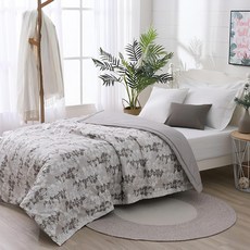 LAMINA 樂米娜 精梳棉涼被 自然葉風, 灰色