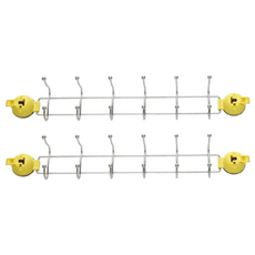 LASSLEY 蕾絲妮 MAGIC彩色強力吸盤多功能雙掛架, 承重5.1~7KG, ABS材質, 尺寸約46X11X8cm, 黃色, 2個