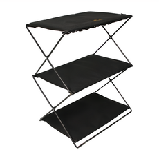 OWL CAMP 三層架 黑色 1000D尼龍 展開尺寸長42cm 寬30cm 高59cm, 1個, 3層