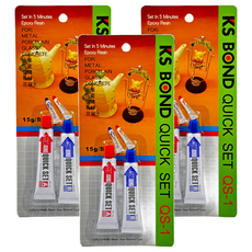 KS BOND QS-1 AB膠套裝，5分鐘快乾環氧樹脂，適用於金屬、瓷器、玻璃、石材, 4組