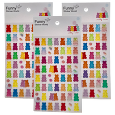 FUNNY STICKER 浮凸貼紙 - 小熊軟糖造型, C586E, 1組