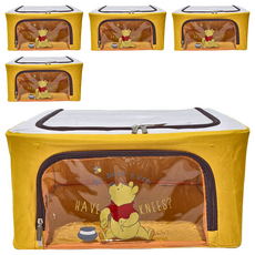 收納王妃 迪士尼 牛津布收納箱 窗戶款 22L, 黃色 維尼蜜蜂罐, 5個