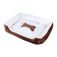 大型寵物窩 狗骨頭床墊, 咖啡色, XS, 1個