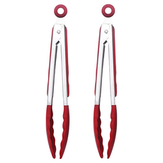 葉子小舖 食物夾 烘焙夾 矽膠夾 小(9吋), 紅色, 2支