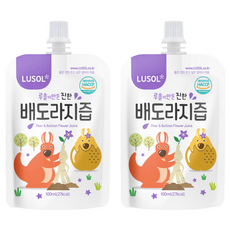 LUSOL 嬰幼兒果汁 雪梨桔梗, 韓國國產無農藥蔬果製成, 無添加砂糖、防腐劑, 吸嘴帶包裝 隨時飲用, 100ml, 2包