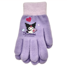 KUROMI 酷洛米 針織毛絨加厚露指觸控手套