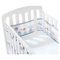 BreathableBaby 透氣嬰兒床圍 全包型，100%滌綸材質，長292cm/短幅226cm/高28cm，適用年齡0-3歲, 魔法森林