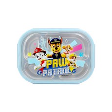 汪汪隊立大功 不鏽鋼四格盤 附上蓋, 藍色, 不鏽鋼盤, 1個