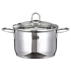ELO Rubin 不鏽鋼雙耳湯鍋附蓋 導熱均勻、堅固耐用 輕鬆烹調美味佳餚, 1組, 24cm, 銀色