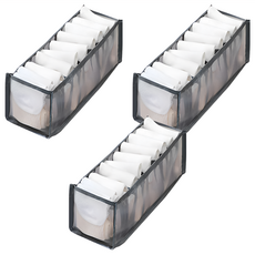 分隔收納袋 Set 3個, 網格襪子收納/內衣收納/衣物分隔/內衣褲收納神器, 小11格, 1組, 17 x 15 x 1cm