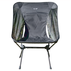 OWL CAMP 網布標準椅, 500D尼龍纖維布, 7075鋁合金管材支架, 耐重120kg, 黑色, 1個