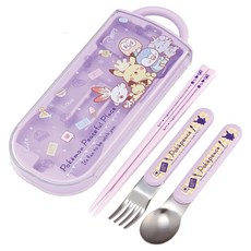 Skater 塑膠AG抗菌三合一餐具組, 湯匙 + 叉子 + 筷子, P/M, 1組