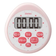 dretec 小點點日本防水滴蛋型時鐘計時器 6按鍵 T-565PK 粉色, 1個