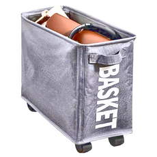 KOUJI叩吉好物 桌下置物車 帶輪收納籃, 霧深灰色