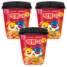 TAEKYUNG 泰耕 Baby Shark 炒年糕杯 甜辣味 116g 兒童年糕 方便即食, 3個