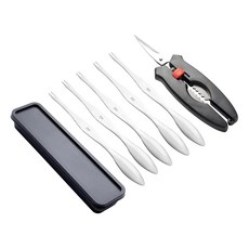 304不鏽鋼吃蟹工具六件組, "龍蝦螃蟹剪17.8 x 4.6cm 蟹針 17cm 挑肉 6cm ", 顏色隨機, 1組
