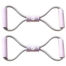 MICHAEL FITNESS 麥克健身 加粗管徑八字拉力器 12MM加厚膠管 高彈不衰竭 纖細手臂 瘦腿拉伸, 紫灰, 2條, 37 x 18 x 5.5cm