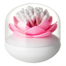 iSFun 綻放蓮花 附蓋防塵棉花牙籤筒, 1個, 粉色