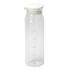 PEARL LIFE 珍珠金屬 PYREX 系列 冷水壺, 透明色 + 白色, 1.2L, 1個