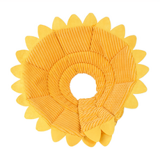 捷華 伊莉莎白防咬項圈 S號, 適用頸圍17.5-21cm 棉質布面, 向日葵款, 1個