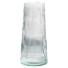 豎紋切割玻璃花瓶 透明色 簡約居家裝飾, 6 x 21 x 9.5cm