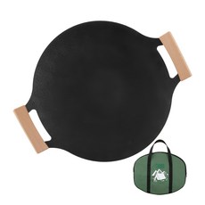Vilivin 露營用鑄鐵烤盤套裝 + 專用收納包, 36cm, 1組