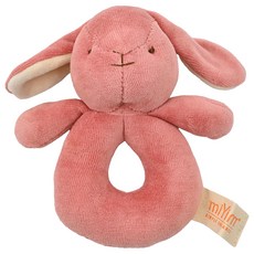 miYim 有機棉手搖鈴 邦尼兔兔，0歲以上適用，刺激寶寶聽覺發展，安全柔軟布料, 1個