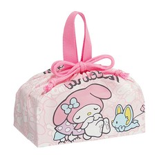 Skater 束口式便當袋收納袋, 1個, 美樂蒂 粉色