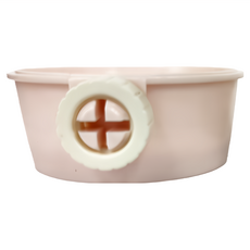 Carno 卡諾 不鏽鋼固定餵食盆-粉紅色, 十字固定式設計, 增加掛架時穩定性, 避免打翻糧食, 食皿使用不鏽鋼, 防止啃咬變形, 1個