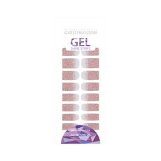 GLOSSYBLOSSOM 凝膠美甲貼 20入, Gold Pink Gradation, 1組