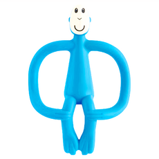 MATCHSTICK Monkey 咬咬猴造型玩具固齒器，矽膠材質，適用年齡3個月以上, 單件, 藍懶猴, 1個