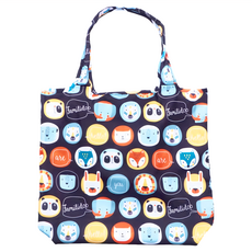 Familidoo 法米多 動物家族環保提袋 尺寸35*56*9 cm 易清洗 耐髒防水可機洗, 熊貓黑, 1個