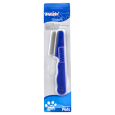 HELLO PET 哈囉佩特 單排蚤梳, 極密齒梳設計, 有效去除寵物身上跳蚤及蚤蛋, 顏色隨機, 1個