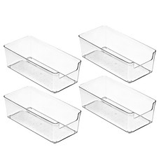 小麥購物 透明抽屜分類長盒 C318 小(19.6 x 9.5 x 6.5cm) 110g, 透明色, 4個