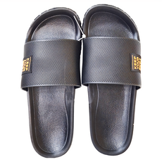 透氣格紋室外拖鞋 黑色, 44~45